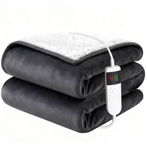 lot 47124 image: Electric Blanket Heated Throw, Soft Flannel 50x60 Heating Blanket with 8 Hours Auto Off 10 Fast Heating Levels Machine Washable Sherpa Heated Blanket with Overheating Protection - Retail $40