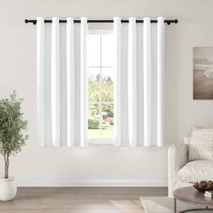 lot 47135 image: White Blackout Curtains 63 Inches Long 2 Panels for Bedroom - Retail $32