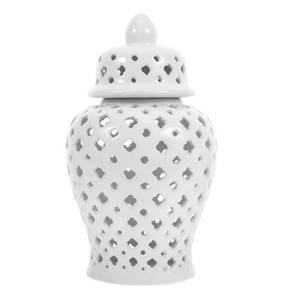 lot 47144 image: Ceramic Hollow Out Ginger Jar Vase 8.26 Inch Decorative Floral Storage Container for Home Wedding Party Accent - Retail $47