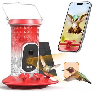 Smart Hummingbird Feeder Camera with AI Identification, 2.5K HD & Color Night Vision, Solar Powered Outdoor, IP66 Weatherproof â Garden Decor & Premium Gift - Retail: $63