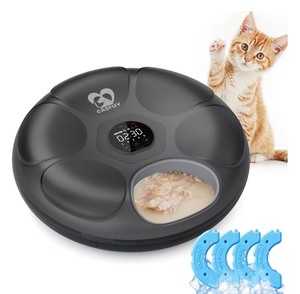 lot 14 image: Casfuy F13 Smart 6-Meal Automatic Dog & Cat Wet Food Feeder with 4 Ice Packs, Black