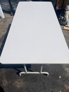 lot 16 image: 5 x 3 Heavy Duty Fold Up Table - Metal Legs