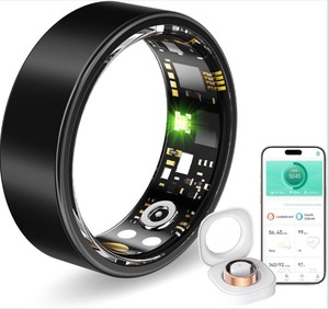 lot 5 image: Smart Ring for Women & Men, Smart Rings Health Tracker with Heart Rate, Sleep Monitoring, Long Lasting Battery, IP68 Waterproof Fitness Ring for iOS & Android, (MINT GREEN COLOR NOT BLACK) Circumference SIZE 7