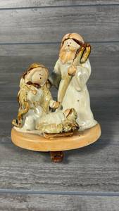 lot 116 image: Ceramic Nativity Figurine with Mary Joseph Jesus