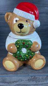 lot 141 image: Bear Santa Candle Holder Christmas Decoration