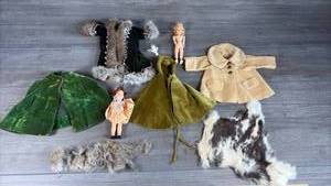 lot 147 image: Doll Clothing and Accessories Lot - Green Jacket, Outfits, Fur
