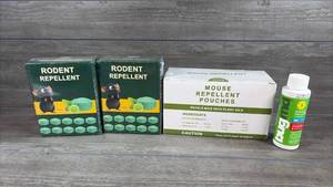 lot 177 image: Rodent Repellent Bundle 2 Boxes Mouse Repellent Pouches Essential Pest Control