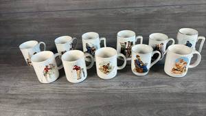 lot 216 image: Norman Rockwell Museum Collection Ceramic Mugs Lot of 11