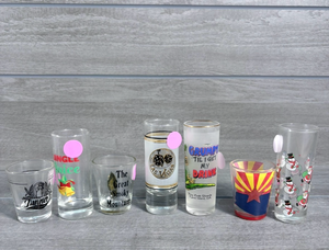 lot 233 image: Lot of Assorted Shot Glasses with Various Graphics and Designs