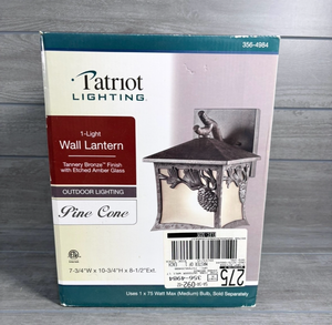 lot 236 image: Patriot Lighting 1-Light Wall Lantern Pine Cone 356-4984