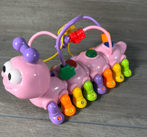 lot 241 image: Pink Caterpillar Crawling Toy with Colorful Leg Segments