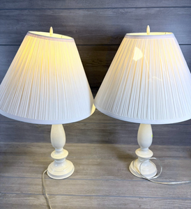 lot 243 image: Pair of Table Lamps with Pleated Shades