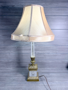 lot 249 image: Table Lamp with Decorative Metal Base and Fabric Shade