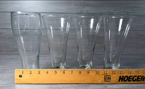 lot 261 image: Set of 4 Clear Glass Drinking Glasses Tall Beverage