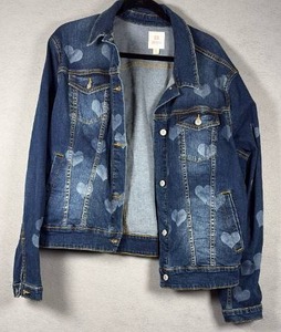 lot 339 image: LulaRoe Denim Jacket 3XL Heart Print