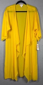 lot 345 image: LulaRoe Cardigan Open Front Duster Yellow Medium
