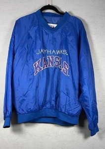 lot 346 image: Kansas Jayhawks Pullover Windbreaker Jacket Blue SG