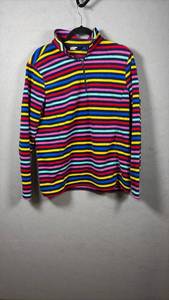 lot 348 image: Lands End Striped Half-Zip Pullover Size L 14-16