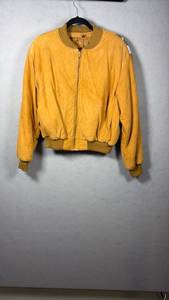 lot 353 image: Voyou Yellow Bomber Jacket with Patterned Back Panel Size M