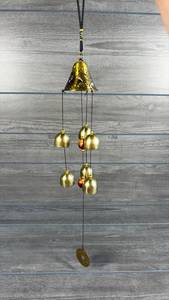 lot 419 image: Brass Wind Chime with Bell and Hanging Beads