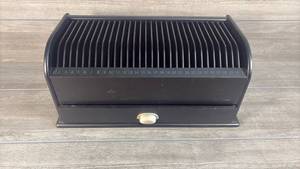 lot 461 image: Black Wood Card File Box with&nbsp Dividers
