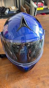 lot 524 image: ILM Full Face Motorcycle Helmet FMVSS 213 DOT Blue