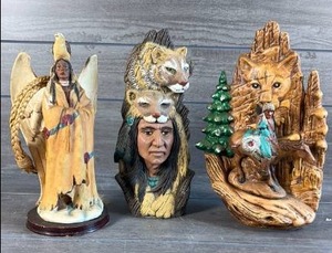 lot 530 image: &nbspLot of 3 Native American Sculptures