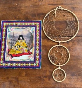 lot 538 image: Beaded Wall Hanging with Dream Catcher