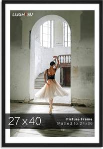lot 43 image: 27x40 Picture Frame for Wall with Mat or 24x36 without Mat