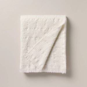 lot 73 image: Woven Grid Throw Blanket Sour Cream - Hearth & Hand  with Magnolia