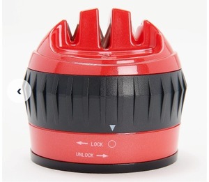 lot 88 image: Chefologist 3-Stage Knife Sharpener w Gift Box, Red
