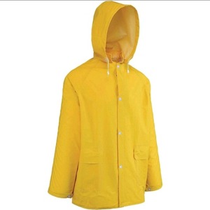lot 94 image: Yellow Heavy-Duty PVC Rain Jacket with Snaps & Detachable Hood, XL