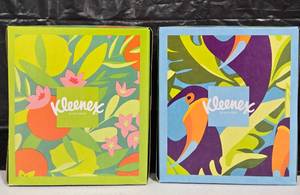 lot 896 image: (2) Kleenex Ultra Soft Facial Tissues  1 Cube Box  60 Tissues per Box  3-Ply