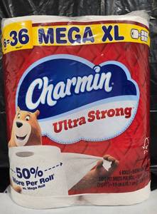 lot 898 image: Charmin Ultra Strong Mega XL Bathroom Tissue 6 Rolls 330 2-Ply Sheets