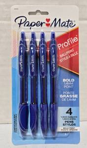 lot 929 image: Paper Mate Profile 1.4mm Bold Ballpoint Pens 4-Pack