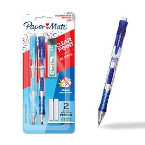 lot 930 image: Paper Mate� Clearpoint� Mechanical Pencils, HB #2 Lead (0.7mm), Assorted Barrel Colors, 2 Pencil1 Lead Refill2 Eraser, USA 250th Anniversary Edition