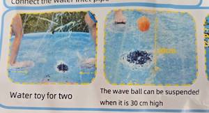 lot 933 image: Water Toy for Two Inflatable Pool Sprinkler with Wave Ball 30cm