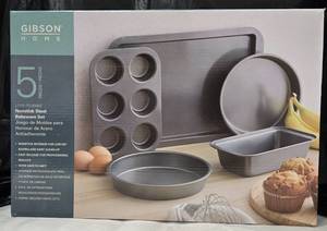 lot 945 image: Gibson Home Love-to-Bake Nonstick Steel Bakeware Set 5-Piece