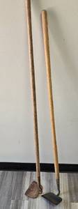 lot 970 image: 2 Garden Hoeswith Wood Handles