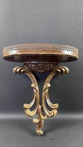 lot 28 image: Vintage Wall-Mounted Plate Shelf with Ornamental Support 9.5 Width and 12 Inches Tall