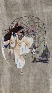 lot 31 image: Needlepoint on Muslin Approximately 8 inches by 8 inches on 16 by 16 inch web