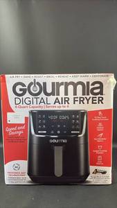 Gourmia Digital Air Fryer 4-Quart Capacity Appears Unused.