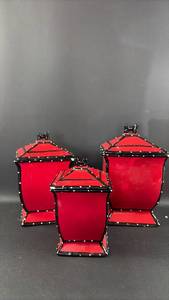 lot 73 image: Decorative Canister Set Fun for Halloween Decor