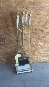 lot 110 image: Fireplace Set - Heavy Marble Base