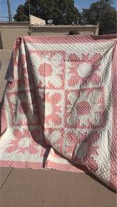 lot 151 image: Handmade Quilt - Edges Need Finished. Reverse White