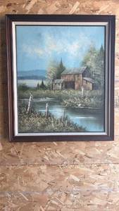 lot 154 image: Framed Oil Painting Landscape By S.F. 24 x 28