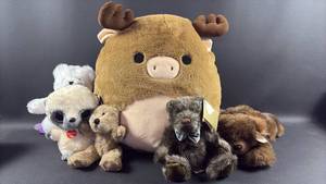 lot 81 image: Plush Bundle. Dankin & TY Bears, Moose by Squishmallows and others