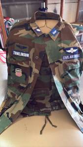 lot 162 image: Civil Air Patrol Camouflage Jacket and Pants with Patches and Insignia