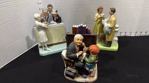 lot 1016 image: Norman Rockwell porcelain figurines tallest is 7 inches