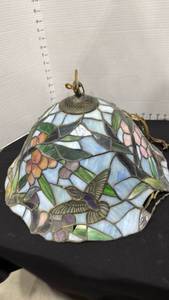 lot 1030 image: Tiffany style hanging lamp needs rewired and repaired 10x16